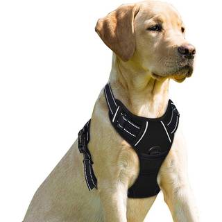Barkbay No Pull Dog Harness Front Clip Heavy Duty Reflective Easy Control Handle til Large Dog Walking (Black S)
