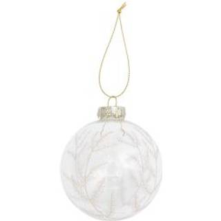Glaskugel Baumschmuck Ornament klar-gold 8cm - Klar-Gold
