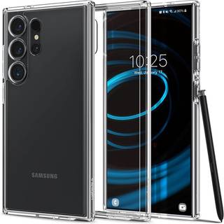 Samsung Galaxy S24 Ultra Spigen Ultra Hybrid Case - Mat Gennemsigtig / Sort