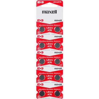 LR44-batterier / knapcellebatterier Maxell Alkaline, 1.5 V, alkalisk (LR), 10-pak
