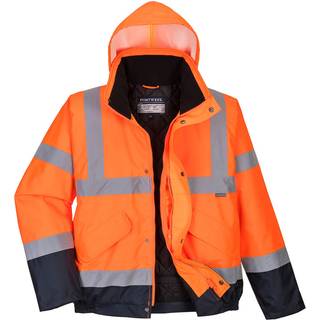 Hi-Vis 2 Farvet pilotjakke - Gul/Marine (Størrelse: L)
