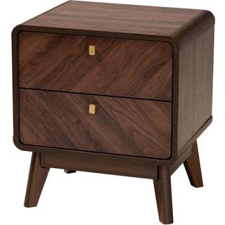 Markell Mid-Century Transitional Walnut Brown Finished Wood 2-skuffer natbord
