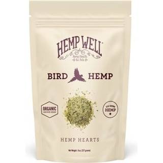 Hemp Well Organic Hamp Hearts for Birds - Reducerer Feather Plucking fremmer afslapning Immun Support Organic USA Grown GMO Free - 8 Ounces
