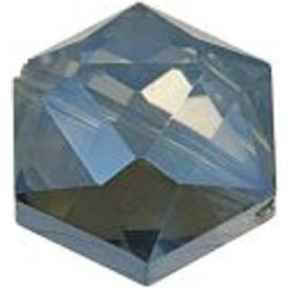 Perle geschliffen blau irisierend 14x10mm Glas 4 Stück - Irisierend Blau