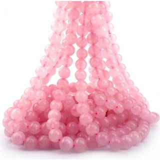 ICAI perler 8mm Natural Rose Quartz Gemstone Round Loose Beads til smykkerfremstilling (45-48PCS)