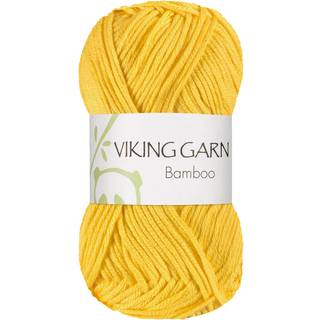 Viking Bamboo 641 Gul Indhold: 50% Bomuld, 50% Bambus Vægt/længde: 50 g = ca. 110 meter Anbefalede pinde: 3.50 - 4.00 mm Strikkefasthed: 10 x 10 cm = 22 m Maskinvask 40°C / Tørres fladt.