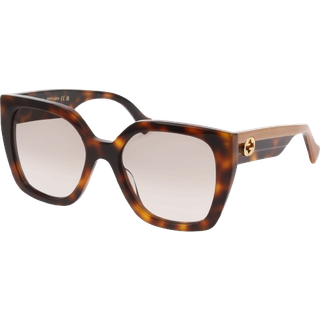 Gucci Kvinde GG1300S 003 Solbriller Plast Havana Brun Firkantet Skygge
