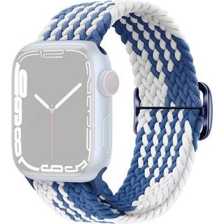 SKALO Flettet Rem Apple Watch 38/40/41mm - Blå-Hvid