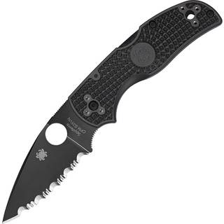 Native 5 foldekniv, spyderedge, sort