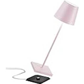 Zafferano Poldina LED-bordlampe, genopladeligt batteri, mat, pink Poldina, dæmpbar, Violet/pink/rosa, Stue/spisestue, Aluminium, Moderne