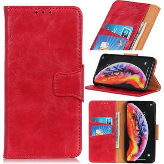Crazy Horse Samsung Galaxy A50 pung læder etui - Rød