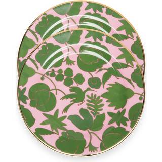 La DoubleJ Tableware - 'Wildbird' dessert plates, set of two, pink in Multicolor porcelain