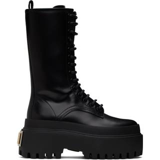Dolce&Gabbana Leather platform combat boots - black - EU 38.5