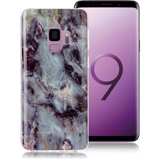 Samsung Galaxy S9 beskyttelsesetui i silikone- og plastik med smukt mønster - Blå/Sort