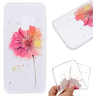 Samsung Galaxy S9 Plus mønstret blød TPU etui - rød blomst