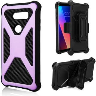 LG V30 caron fiber tekstur TPU etui - Lilla