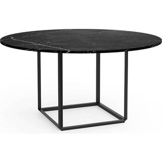 New Works Florence Dining Table Ø145 Spisebord Black Marquina Marble w. Black Frame