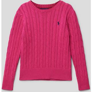 Polo Ralph Lauren Kids Embroidered cable-knit cotton sweater - pink - Y 1,5-2
