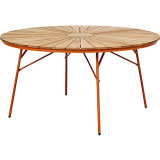 Kerteminde teak havebord Ø150cm, orange stel