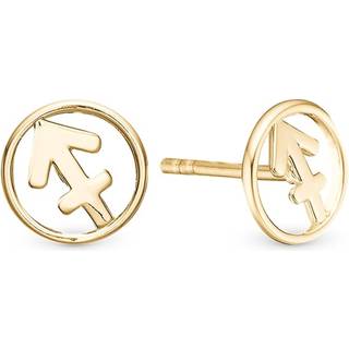 Stjernetegn Skytte Ørestikker - Blankpoleret Forgyldt Sterling Sølv - Christina