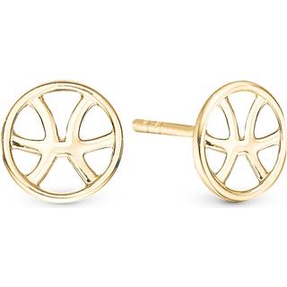 Stjernetegn Fisk Ørestikker - Blankpoleret Forgyldt Sterling Sølv - Christina