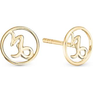 Stjernetegn Stenbuk Ørestikker - Blankpoleret Forgyldt Sterling Sølv - Christina