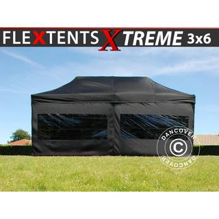 Foldetelt FleXtents Easy up pavillon Xtreme 50 3x6m Sort, inkl. 6 sider