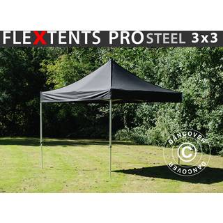 Foldetelt FleXtents Easy up pavillon PRO Steel 3x3m Sort