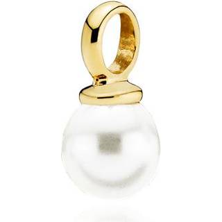 NEW PEARLY - Pendant shiny gold pl. silver - fresh water pearl
