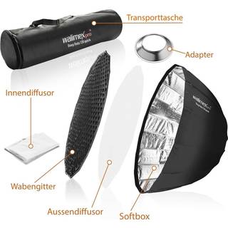 Walimex pro Studio Line Deep Rota Softbox QA120 mit Softboxadapter Balcar