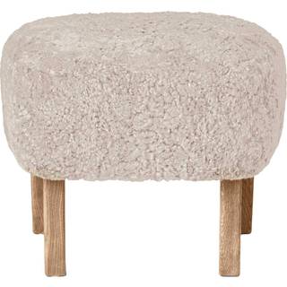 Audo Copenhagen Ingeborg Fodskammel Moonlight / Naturlig Egetræ - Fodskamler Fåreskind Off-White - 71139-004071