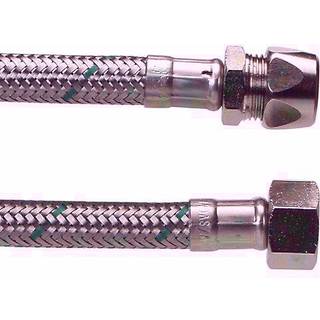 Neoperl Softpex tilslutningsslange 200 mm. 3/8 L x 10 mm. Rustfri flet. Koldt & varmt vand DN8