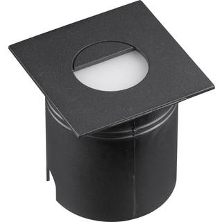 Aspen LED-indbygningslampe, diffusor, kantet, sort