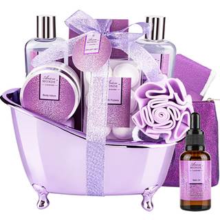 Bad spa kurv gave s?t bad & kropsgave s?t til kvinder lavendel duft inkluderer body lotion bruser gel bad salte boble bad bad bad fizzers bad oli