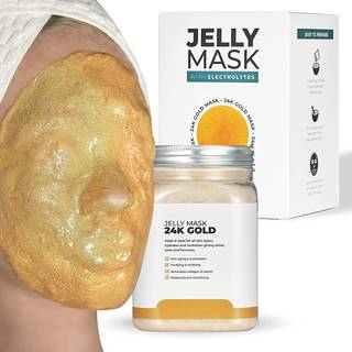 Brun Peel -Off 24K Gold Jelly Mask til ansigtspleje - A 23 FL OZ Rubber Mask Jar til 30 til 35 behandlinger - En hudpleje fugtighedsgelmaske af s