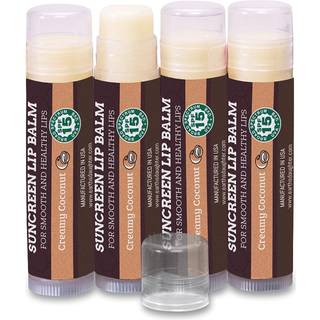 SPF Lip Balm 4 -Pack af Jordens datter - læbe solcreme SPF 15 Organiske ingredienser Kokosmag Beeswax Coconut Oil vitamin E - Hypoallergenisk par