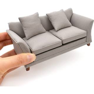 Iland Modern Dollhouse m?bler p? 1/12 skala miniatyr sofa til dukkehus stue (khaki ?velser)