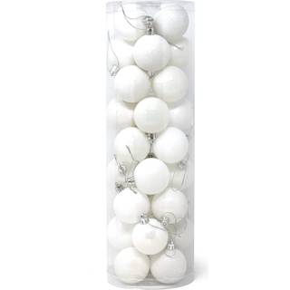 Allgala Christmas Balls 36 PK 2 tommer (5 cm) Forudspændt knusningsbestandig julepyntkugler til Xmas Tree-4 Style-White