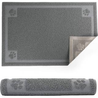 Primepets hundemad Mat vandtæt 35? X 24? Kæledyrsmåtte til mad og vandskål Cat Bowl Mat til gulvgrå