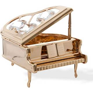 Matashi Gift til mors dag - 24k guldbelagt krystal pyntet klassisk flygelfigur Tabel Top showpiece til hjemmekontorets stue
