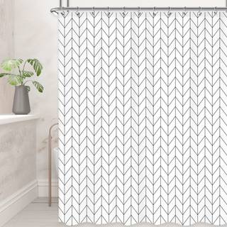 Riyidecor Chevron Bruser Gardin Geometrisk sildeben 72WX96H tommer stribet ekstra lang enkel moderne klassisk neutral moderne 12 pakning metal kr