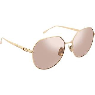 Fendi Kvinde FF 0451/F/S DDB/2S Outlet solbriller Metal Guld Rosa Rund Spejlet Flash