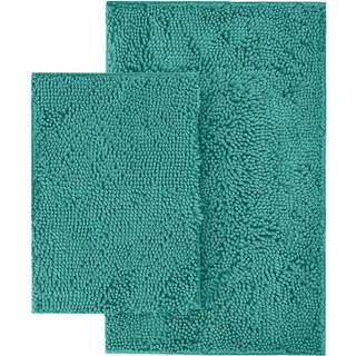Luxurux teal badev?relse t?pper s?t ekstra-bl?d plys badem?tte brusebad badem?tte inkluderer 20 x 30 '' + 15 x 23 '' chenille t?pper superabsorbe