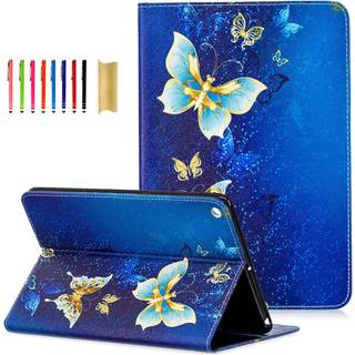 DTECK -sag til iPad Mini 5./4. generation 2019/2015 - Slim beskyttende læderkasse Soft Rubber Back Cover Folio Fold Stand Swede med kortslots til