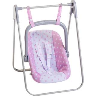JC Toys - For Keeps PlayTime | 2 I 1 Baby Doll Swing og Portable Carrier | For dukker op til 18 """" | Alder 3+ | Lyser?d