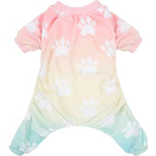 Cutebone Soft Dog Pyjamas Gradient Footprint Doggy Shirts til store hvalpe P09L