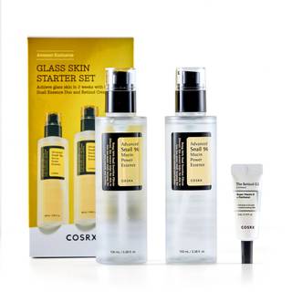 COSRX Glass Skin Starter St Amazon Eksklusiv Advanced Snail 96% Mucin Power Essence & Retinol 0,1% Creme Mini Sample Daglig Hydrating & Opstramm