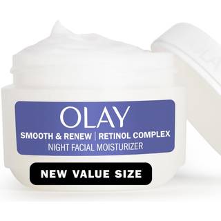 Olay glat og forny retinol ansigt fugtighedscreme 2 oz duft gratis natcreme til fine linjer og rynker med retinoid kompleks genanvendelig øko jar