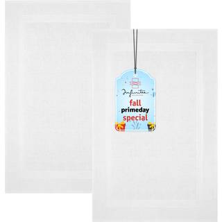 Infinitee Xclusives Premium Cotton Banded White Bath Mats - Pakke med 2 22x34 inches [ikke et badeværelse tæppe] Ultra blød og superabsorberende