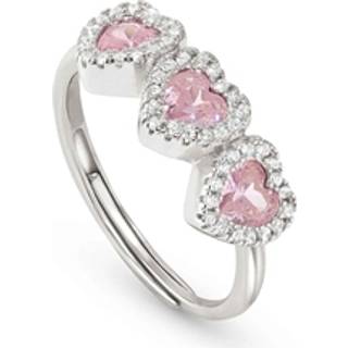 Nomination Silver Pink CZ Triple Heart Ring